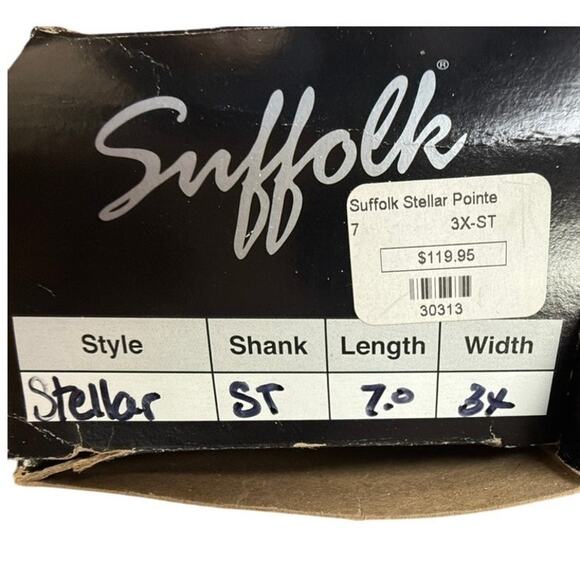 NEW! "SUFFOLK" Steller Point 3X Width Pink Ballet Shoes Length 7.0 Dance - Picture 3 of 8